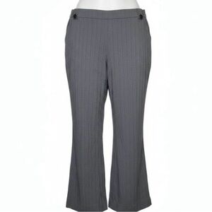 Lafayette 148 Thin Micro Stripe Wide Leg Pants Size 18 Navy Blue White